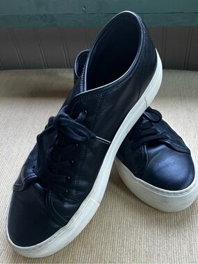 Common Projects Tournament Low Black Leather Sneakers | Box & Dust Bag | Size 40